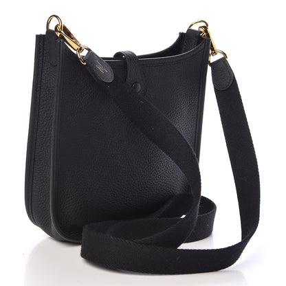 Hermes Taurillon Clemence Evelyne TPM Black 3 of 11