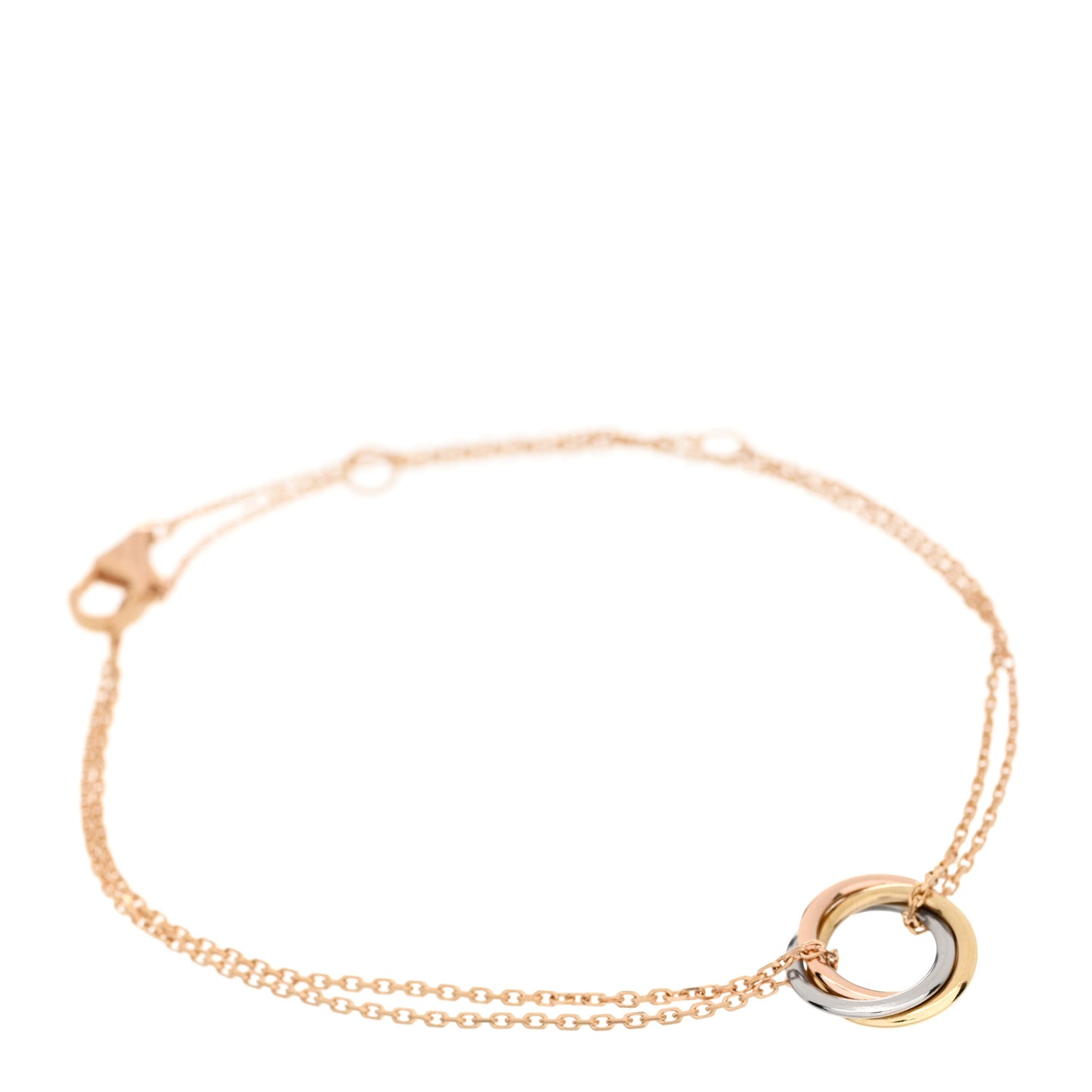 18K Pink Yellow White Gold Trinity Bracelet