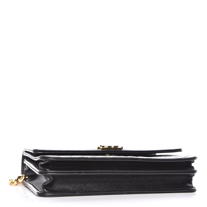 Chanel Lambskin Chevron Quilted Boy Square Wallet on Chain WOC Black 4 of 12