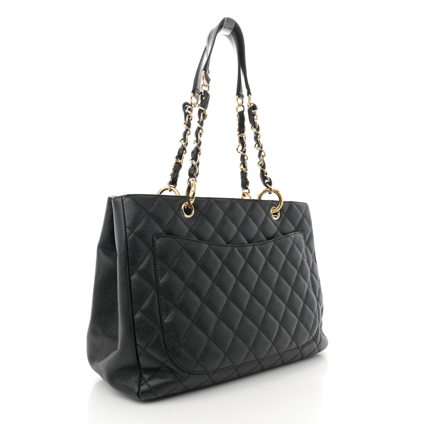 Caviar Quilted Grand Shopping Tote GST Black