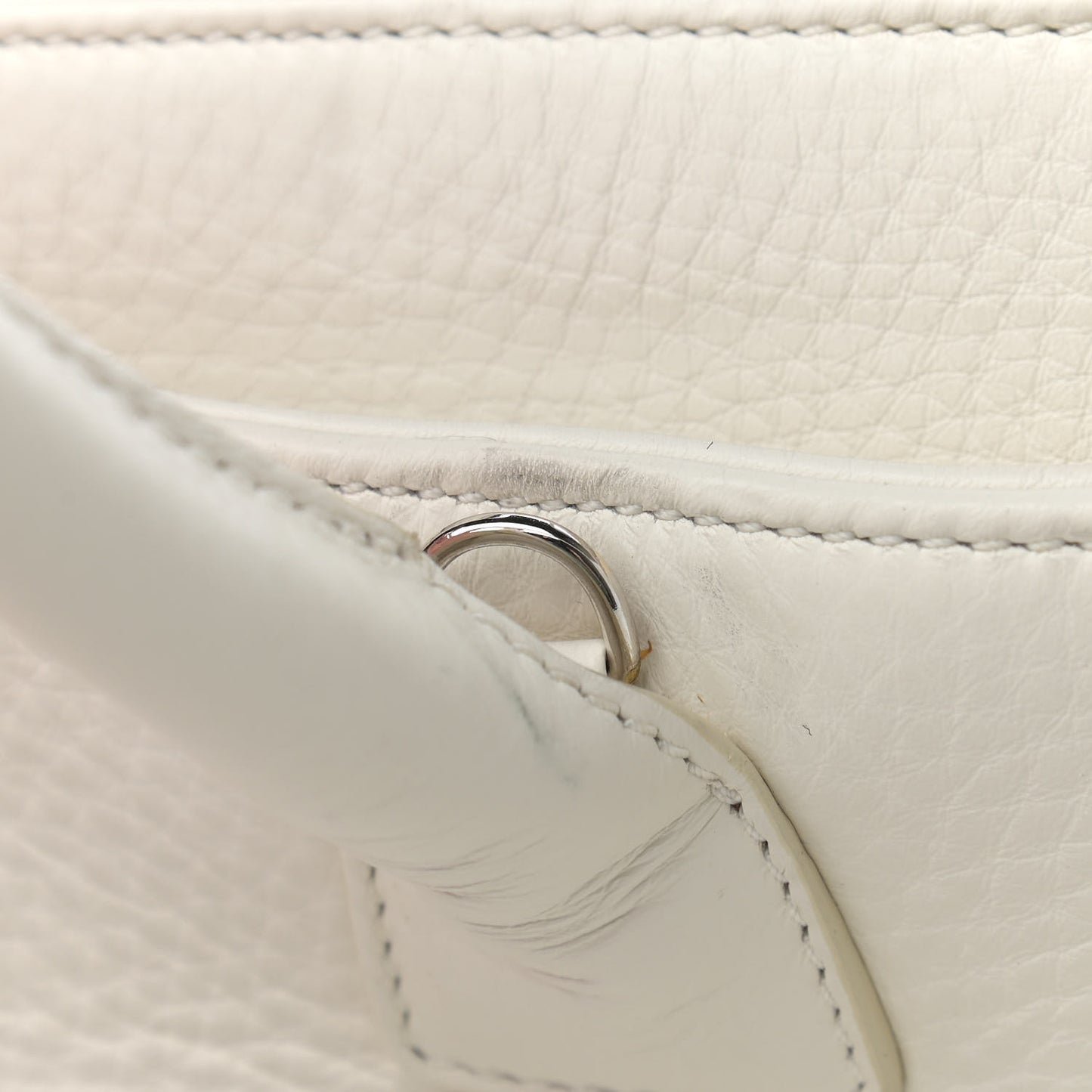 Calfskin Cerf Executive Shopper Tote White