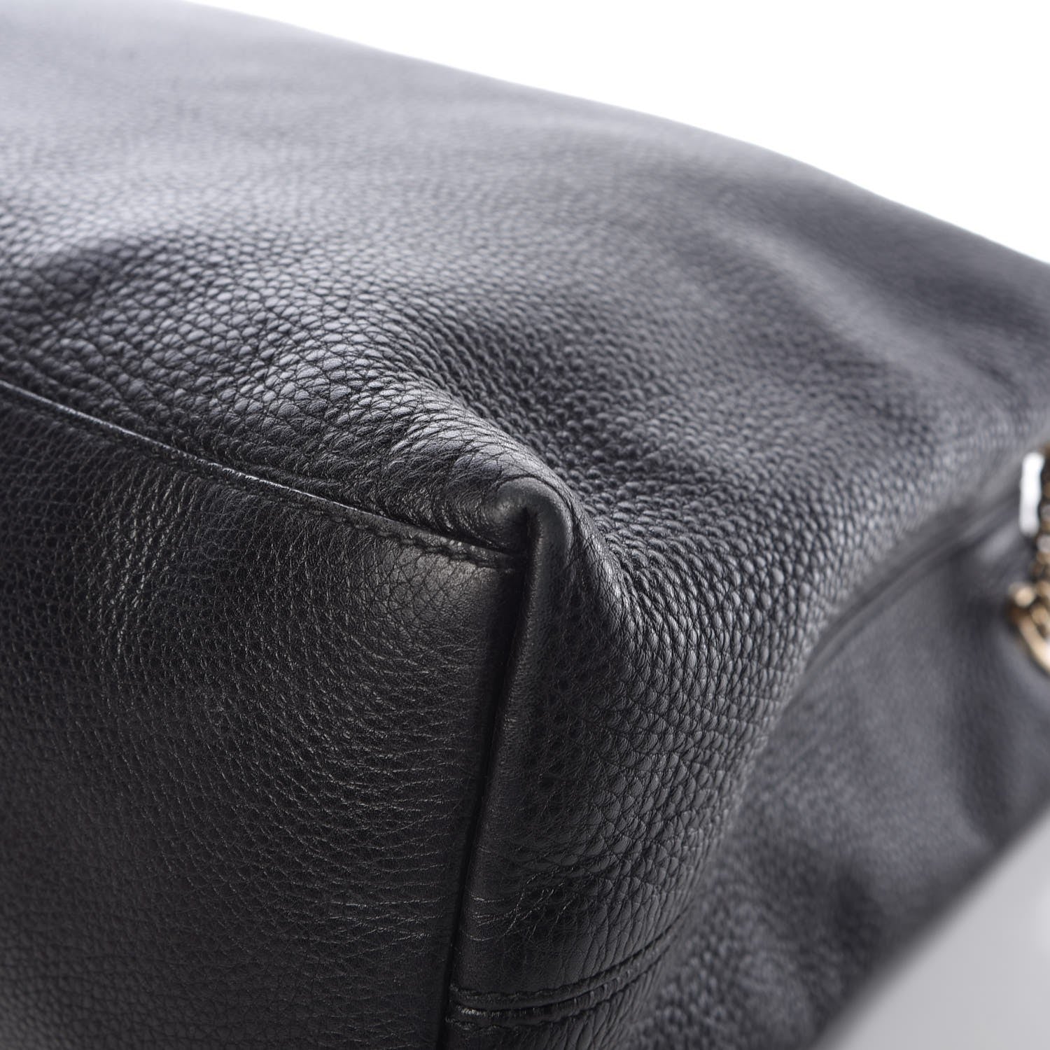 Gucci Pebbled Calfskin Large Soho Chain Shoulder Bag Black 18 of 20