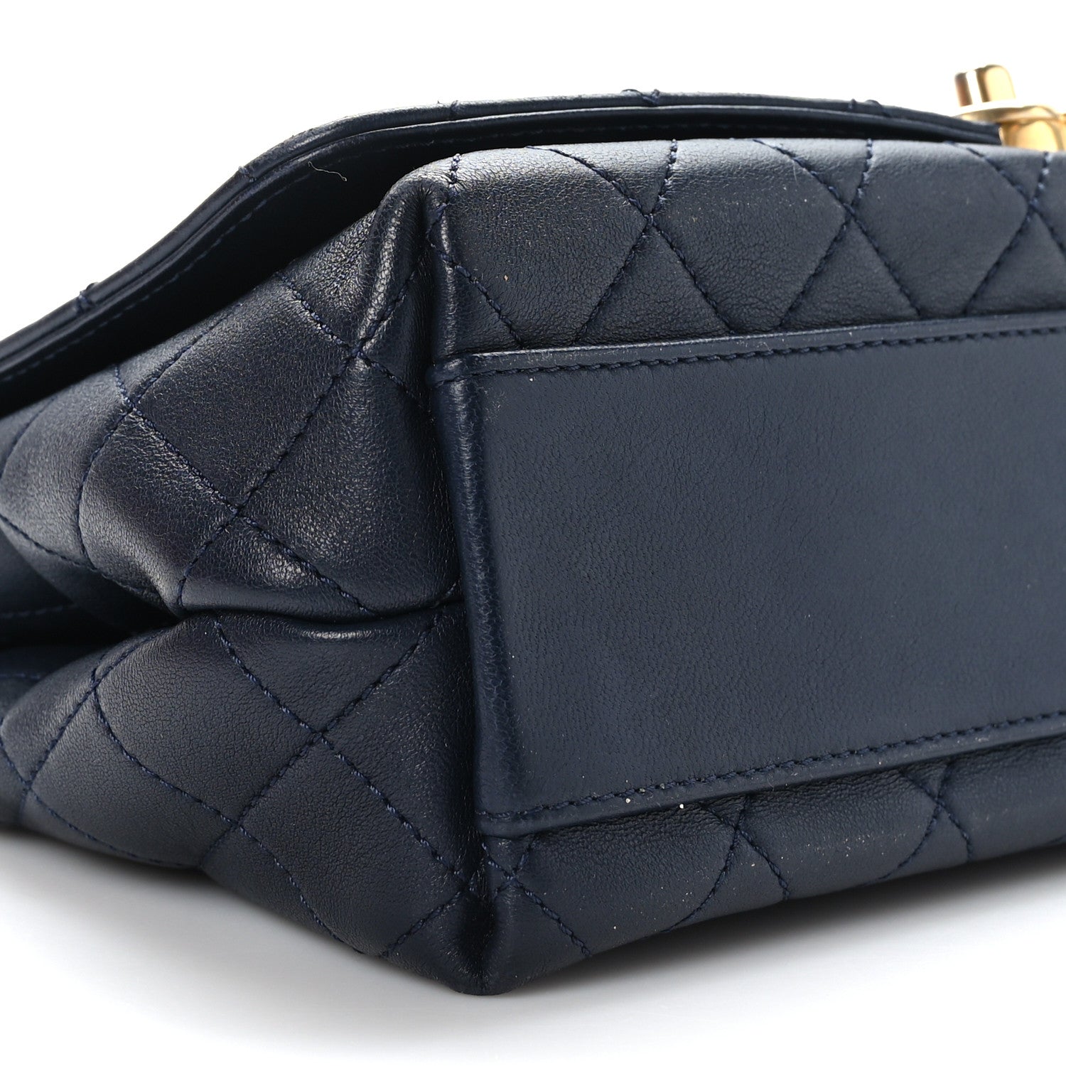 Chanel Lambskin Quilted La Parisienne Top Handle Flap Dark Blue 10 of 10