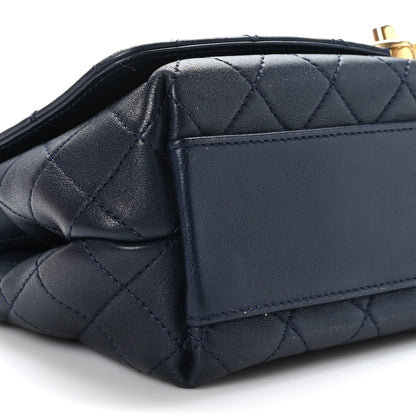 Chanel Lambskin Quilted La Parisienne Top Handle Flap Dark Blue 10 of 10