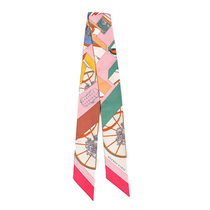 Hermes Silk Springs Springs Twilly Rose Vert Multicolor 2 of 3