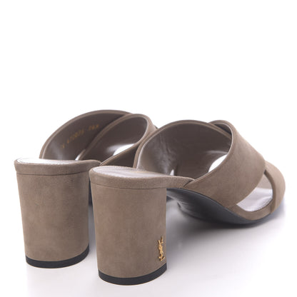Saint Laurent Suede LouLou 70 Mules 36.5 Taupe 4 of 9