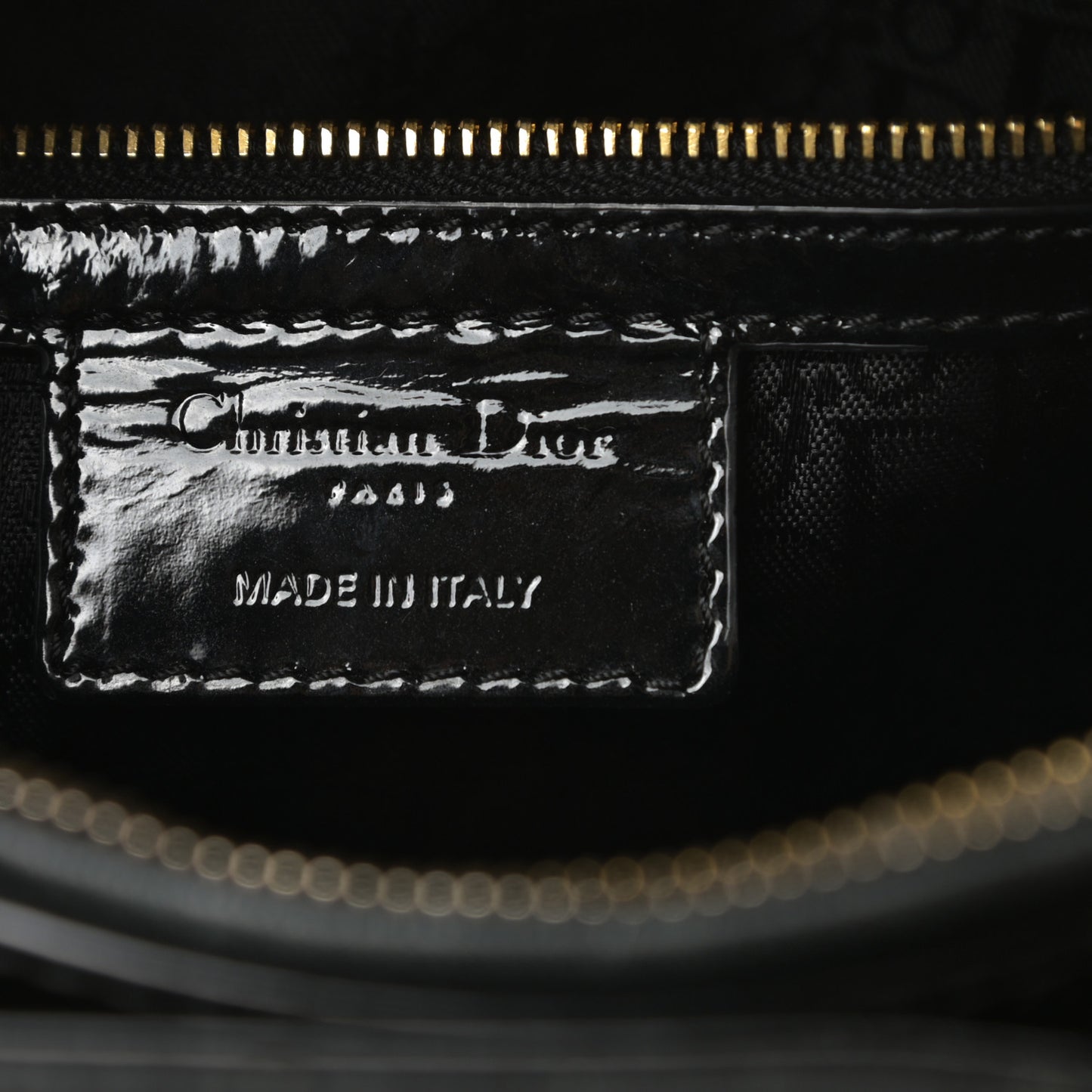 Patent Cannage Large Lady Dior Black