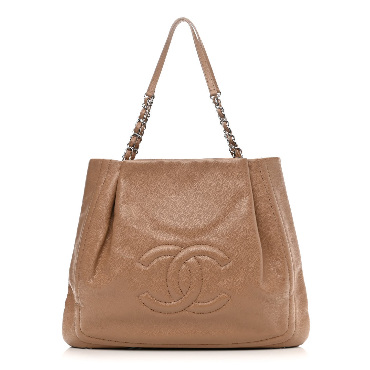 Caviar CC Timeless Shoulder Bag Dark Beige