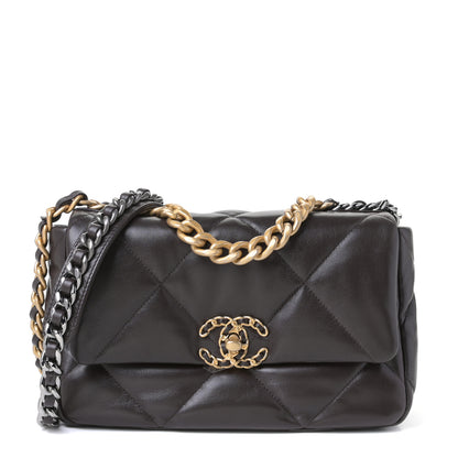 Chanel Lambskin Quilted Medium Chanel 19 Flap Dark Brown 1 of 4