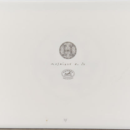Hermes Porcelain Mosaique Au 24 Sushi Plate Platine 6 of 8