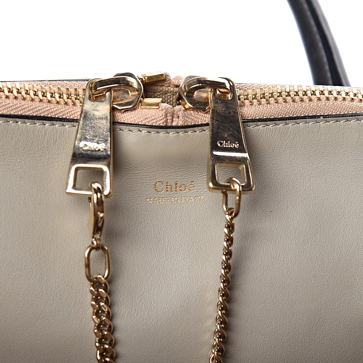 Smooth Calfskin Medium Baylee Two Tone Tote Marshmallow Grey Black