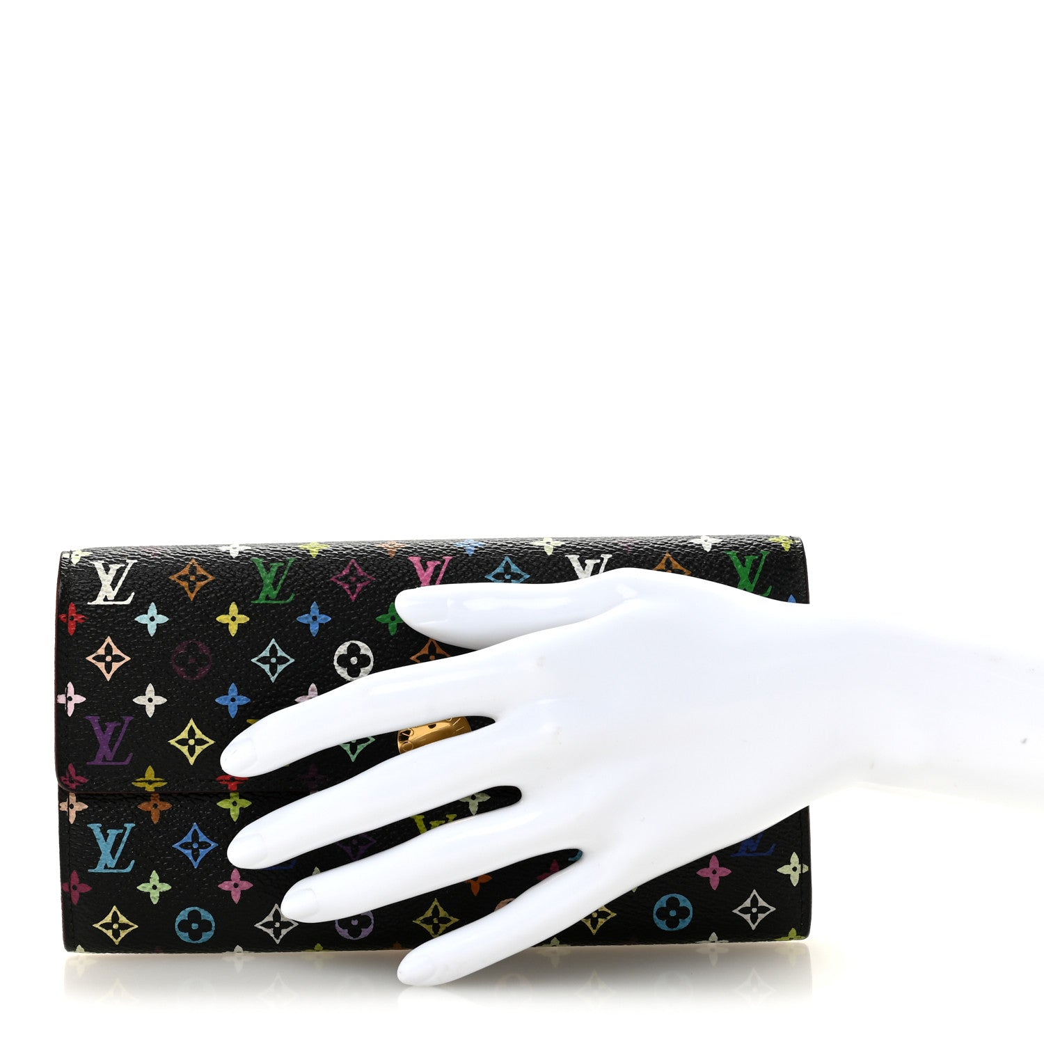 Louis Vuitton Monogram Multicolor Sarah Wallet Black 2 of 9