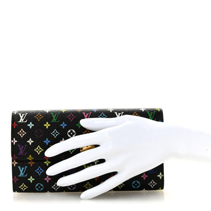 Louis Vuitton Monogram Multicolor Sarah Wallet Black 2 of 9