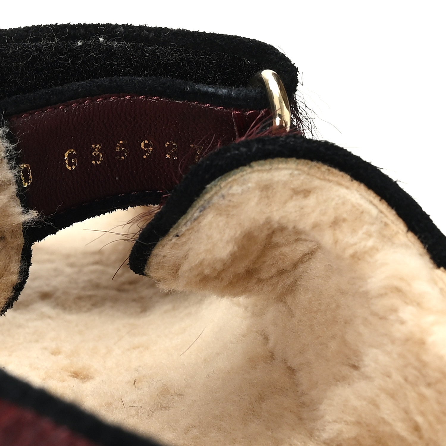 Chanel Calf Hair Suede Shearling Dad Sandals 37.5 Burgundy Black 9 of 9