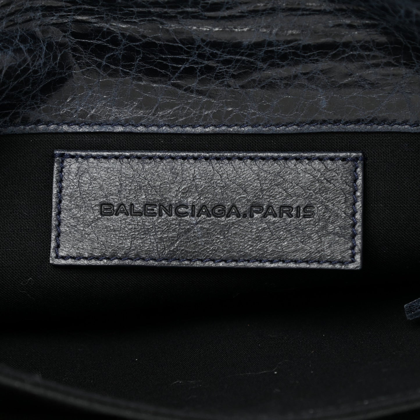 Agneau Classic Hardware Envelope Clutch Dark Night