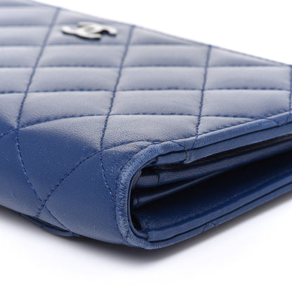 Chanel Lambskin Quilted Yen Wallet Blue 10 of 14