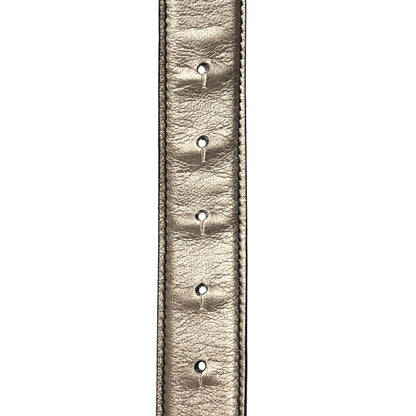 Valentino Garavani Metallic Calfskin Crystal Logo Belt 90 36 Gold 6 of 7
