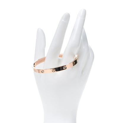 Cartier 18K Pink Gold 4 Diamond LOVE Bracelet 18 2 of 8