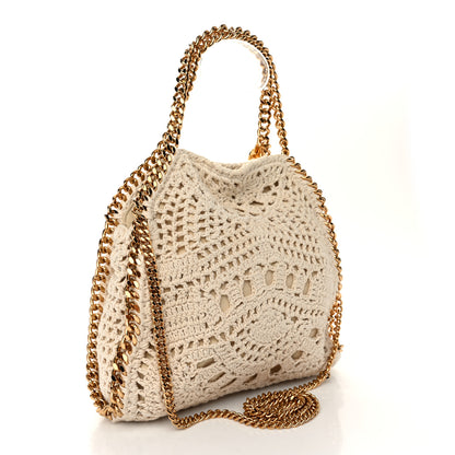 Stella McCartney Cotton Crochet Falabella Ajouree Tote Bag White 3 of 9