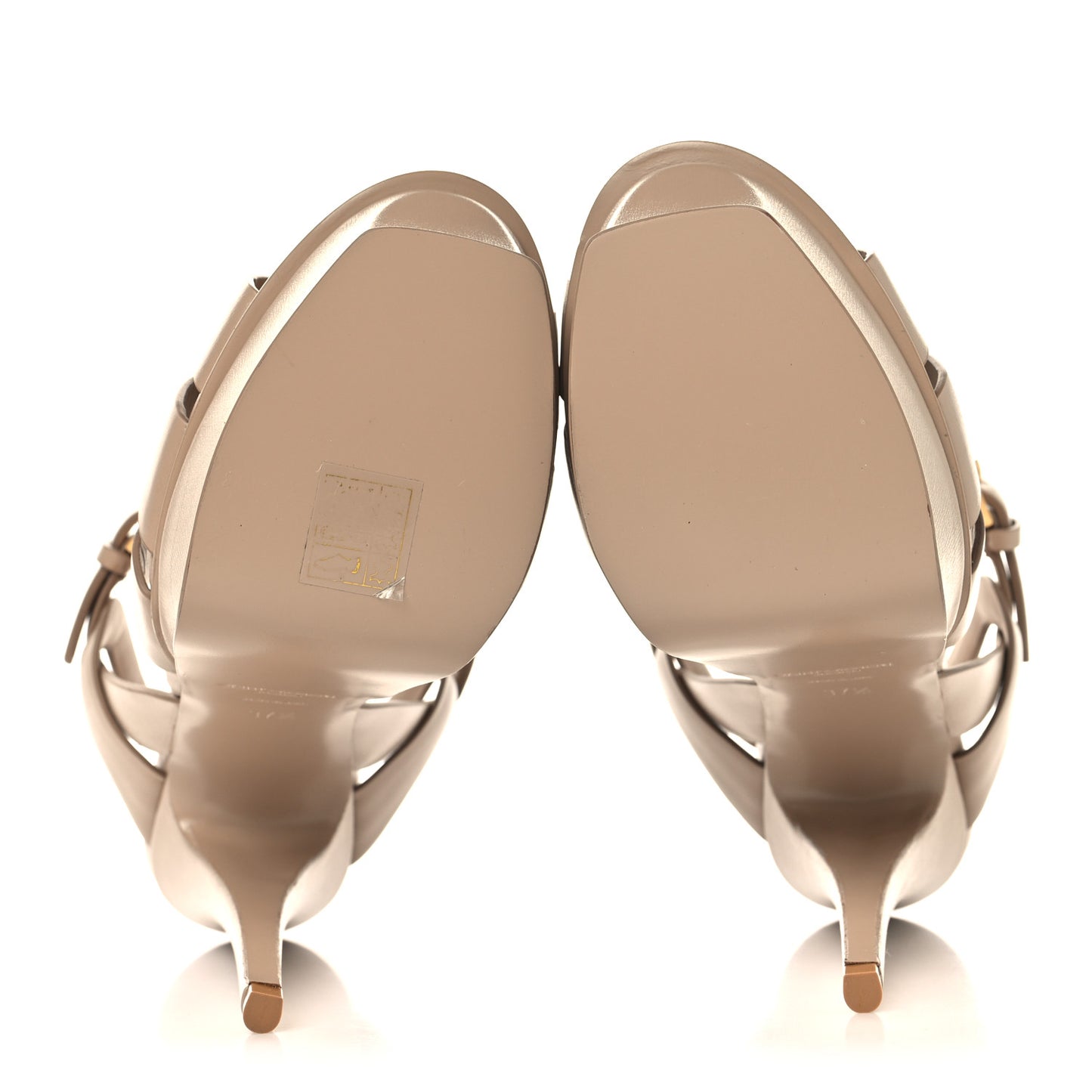 Calfskin Tribute 105 Platform Sandals 37.5 Dark Beige