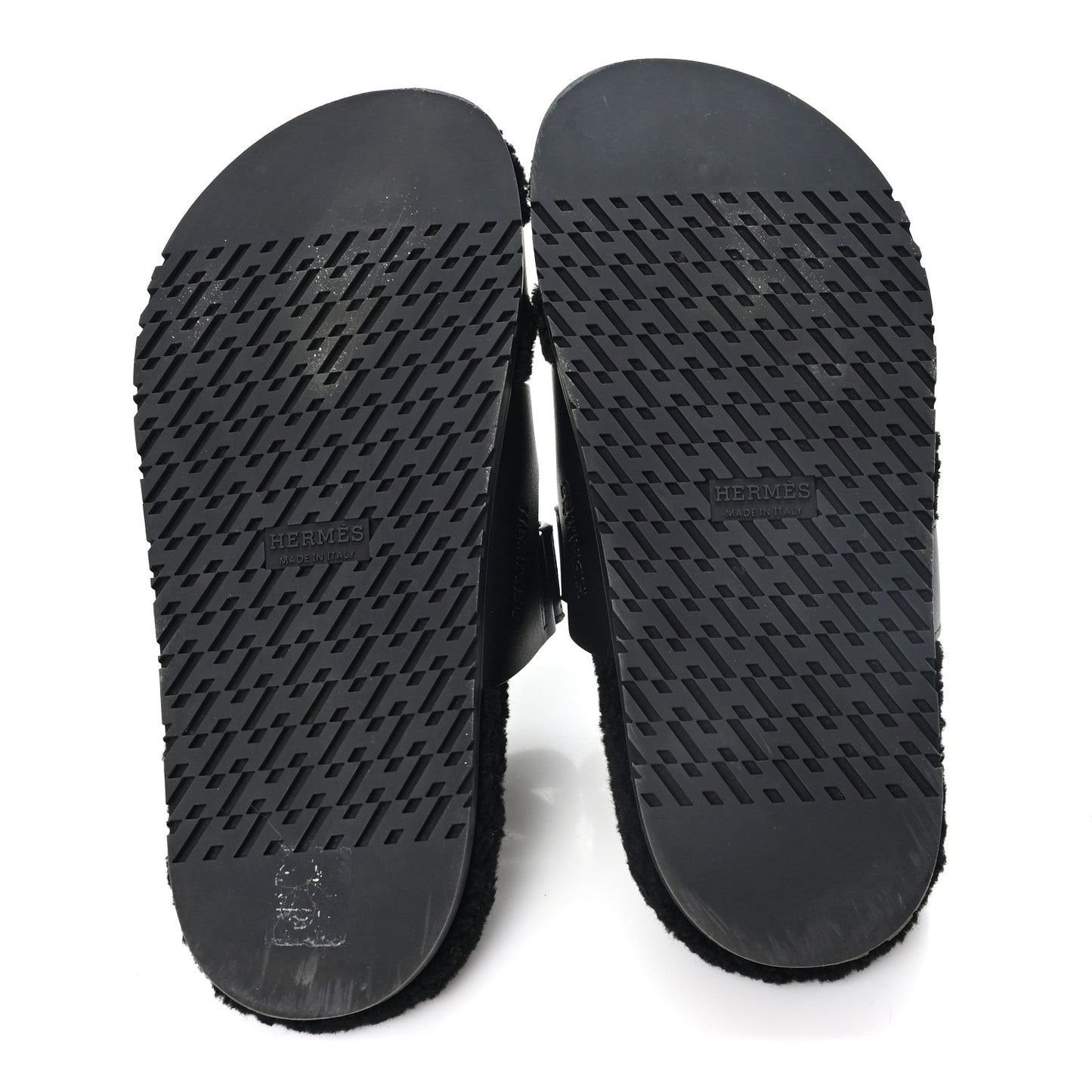 Calfskin Woolskin Womens Chypre Sandals 38 Black