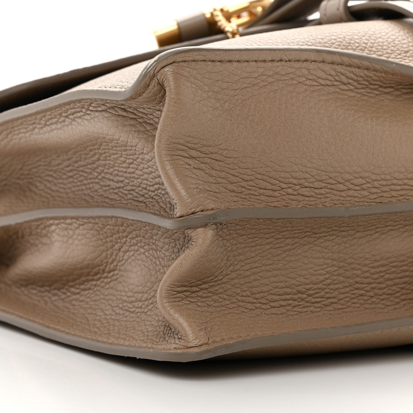 Grained Deerskin Shiny Calfskin Large Aby Day Shoulder Bag Motty Grey