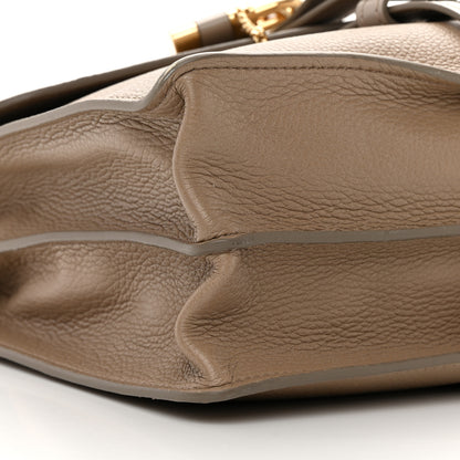 Chloe Grained Deerskin Shiny Calfskin Large Aby Day Shoulder Bag Motty Grey 9 of 16
