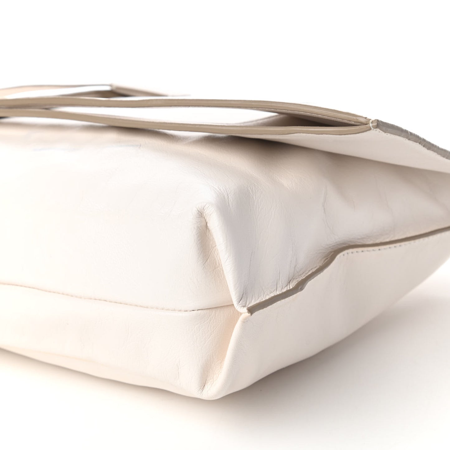 Ramskin Large Alix Padlock Zip Shoulder Bag White