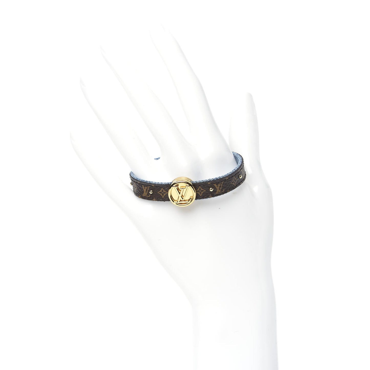 Monogram LV Circle Reversible Bracelet 17 Denim