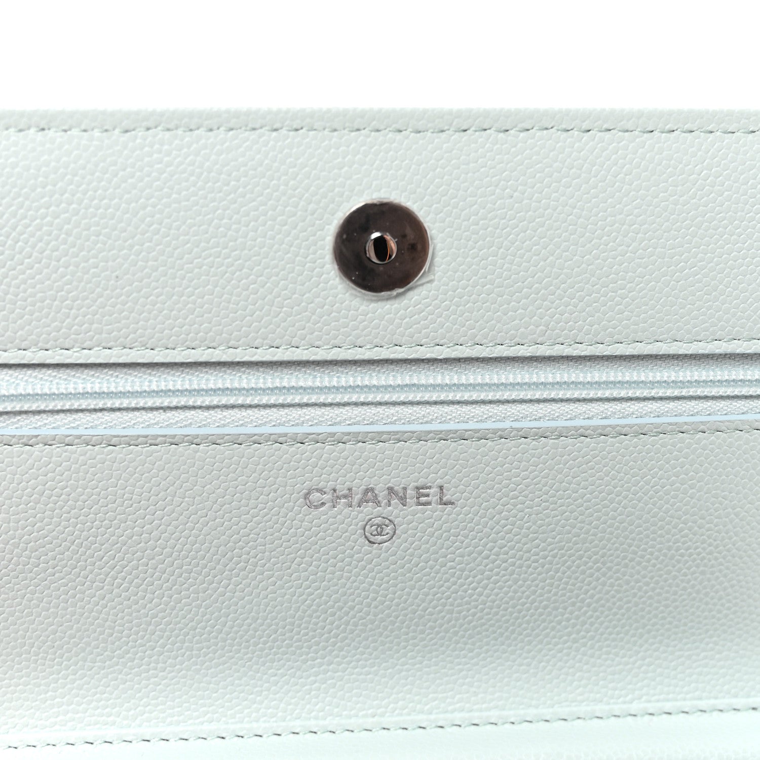Chanel Caviar Quilted Wallet on Chain WOC Light Blue 6 of 12