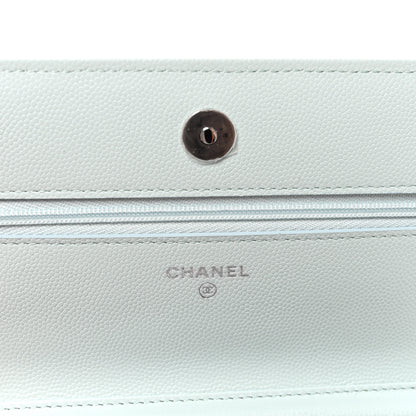 Chanel Caviar Quilted Wallet on Chain WOC Light Blue 6 of 12