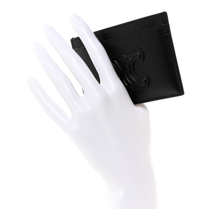 Celine Smooth Lambskin Triomphe Card Holder Black 2 of 7