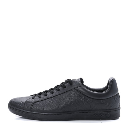 Louis Vuitton Grained Calfskin Embossed Monogram Mens Luxembourg Sneakers 7.5 Black 1 of 10