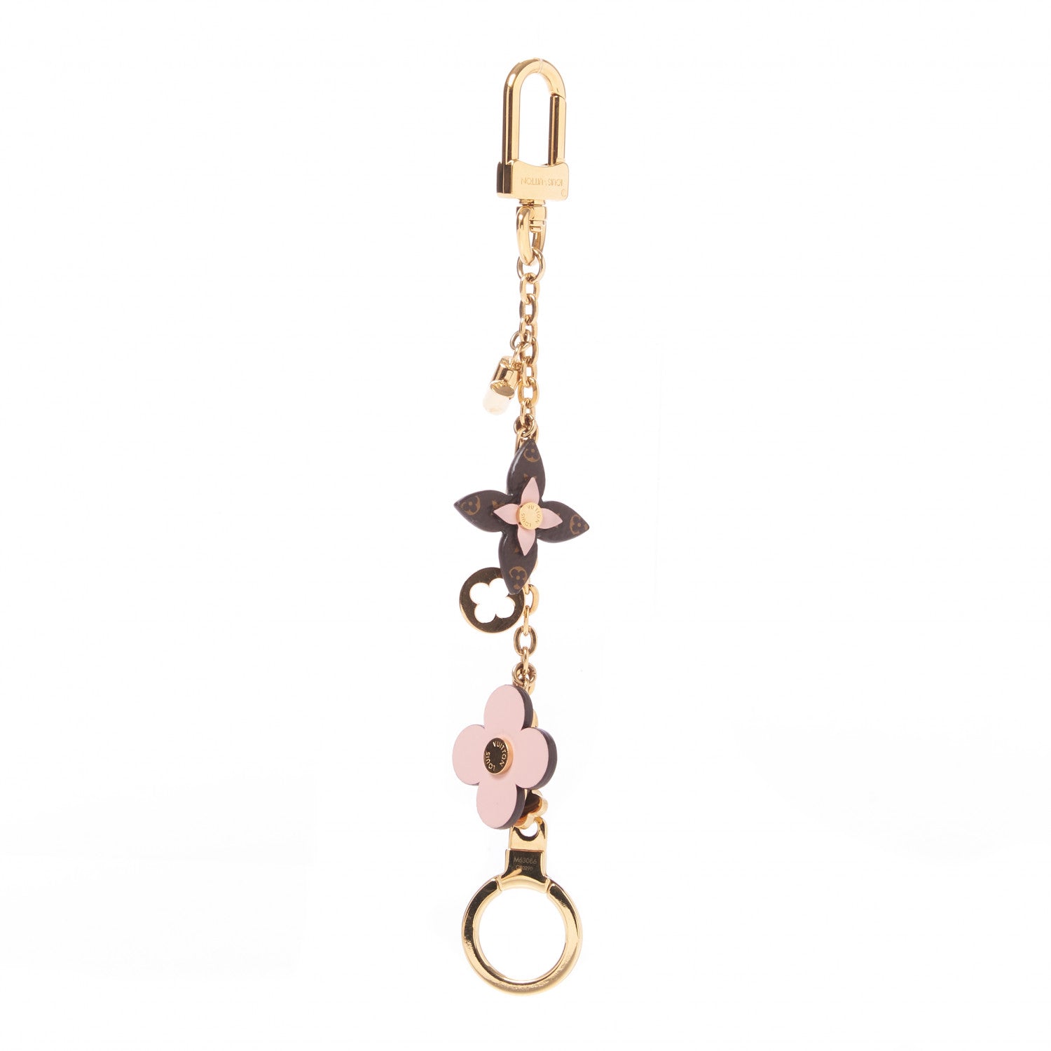 Louis Vuitton Brass Monogram Blooming Flowers Bag Charm Key Holder Rose Ballerine 1 of 3
