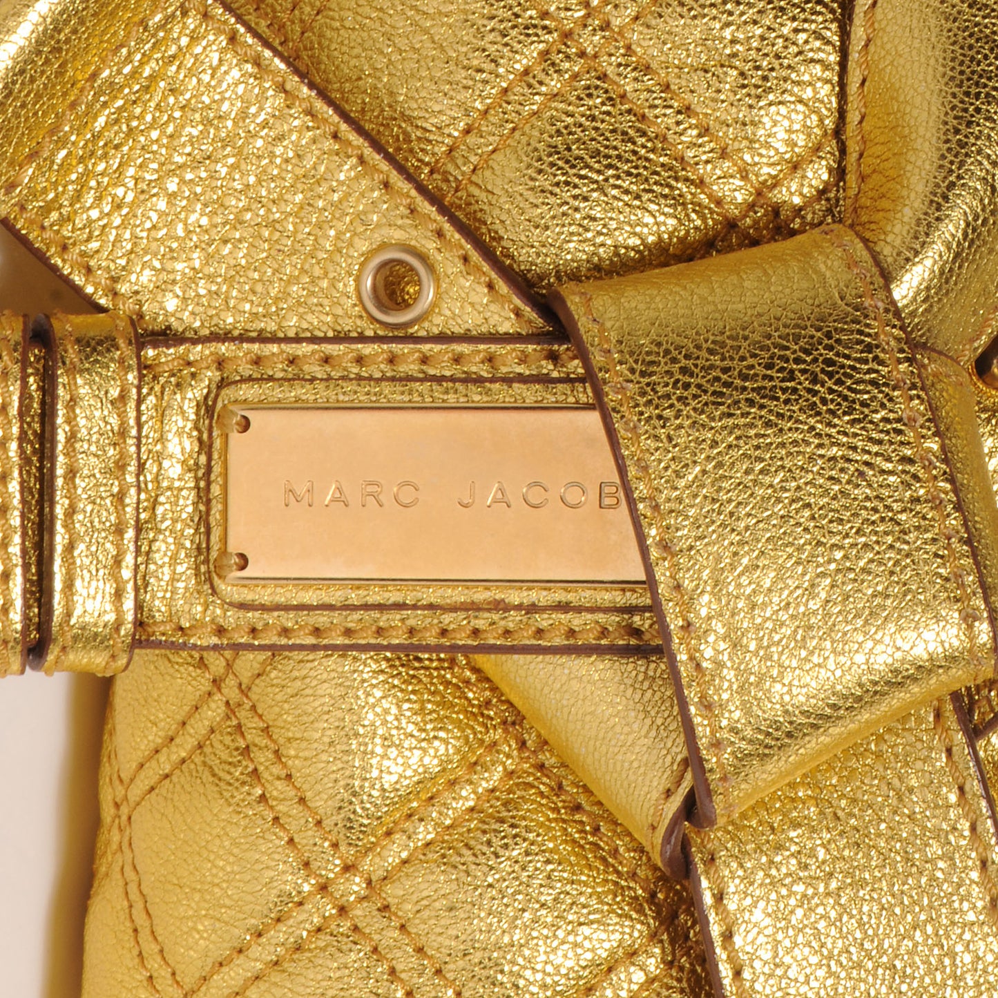 Quilted Leather Kristina Metallic Gold