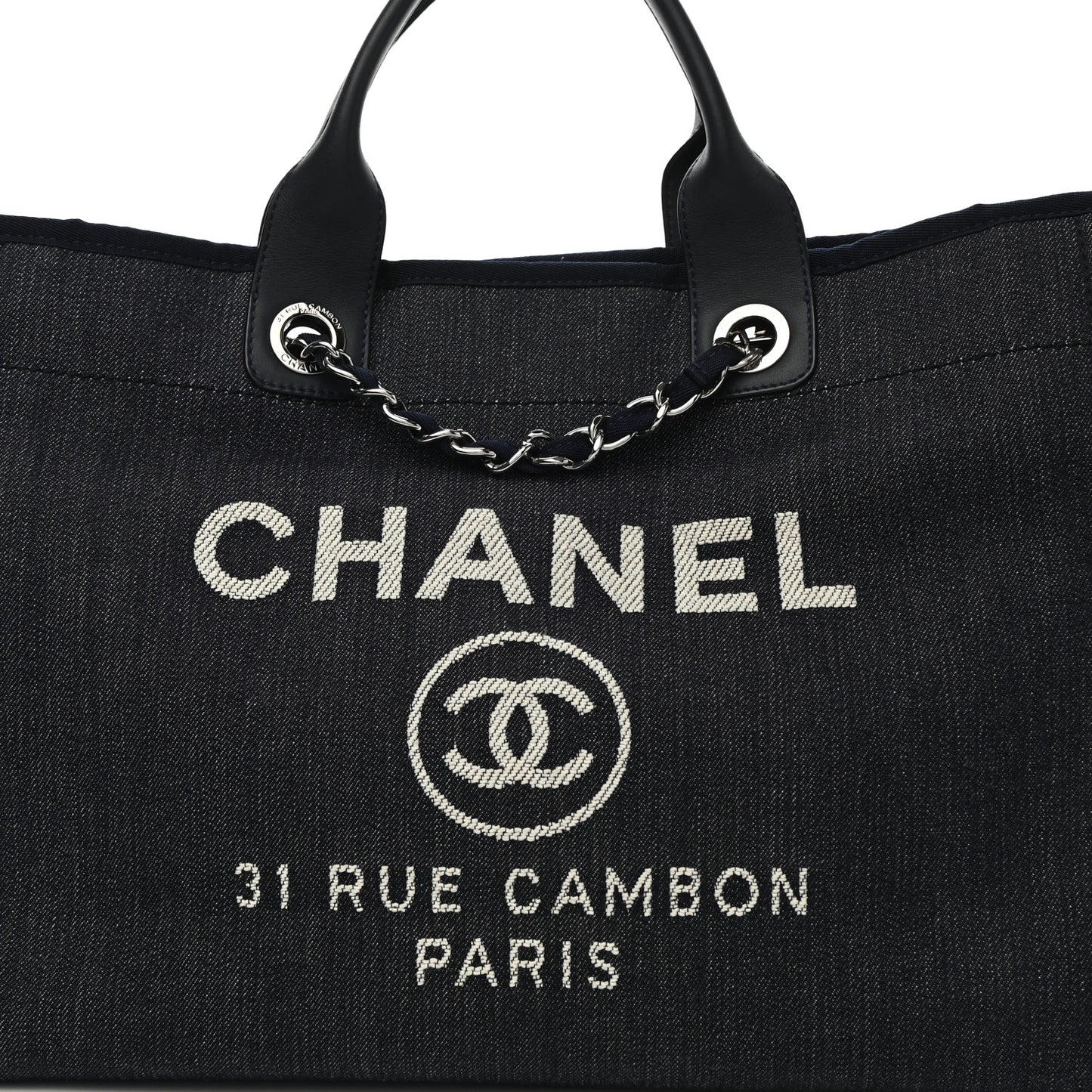 Canvas Medium Deauville Tote Dark Blue