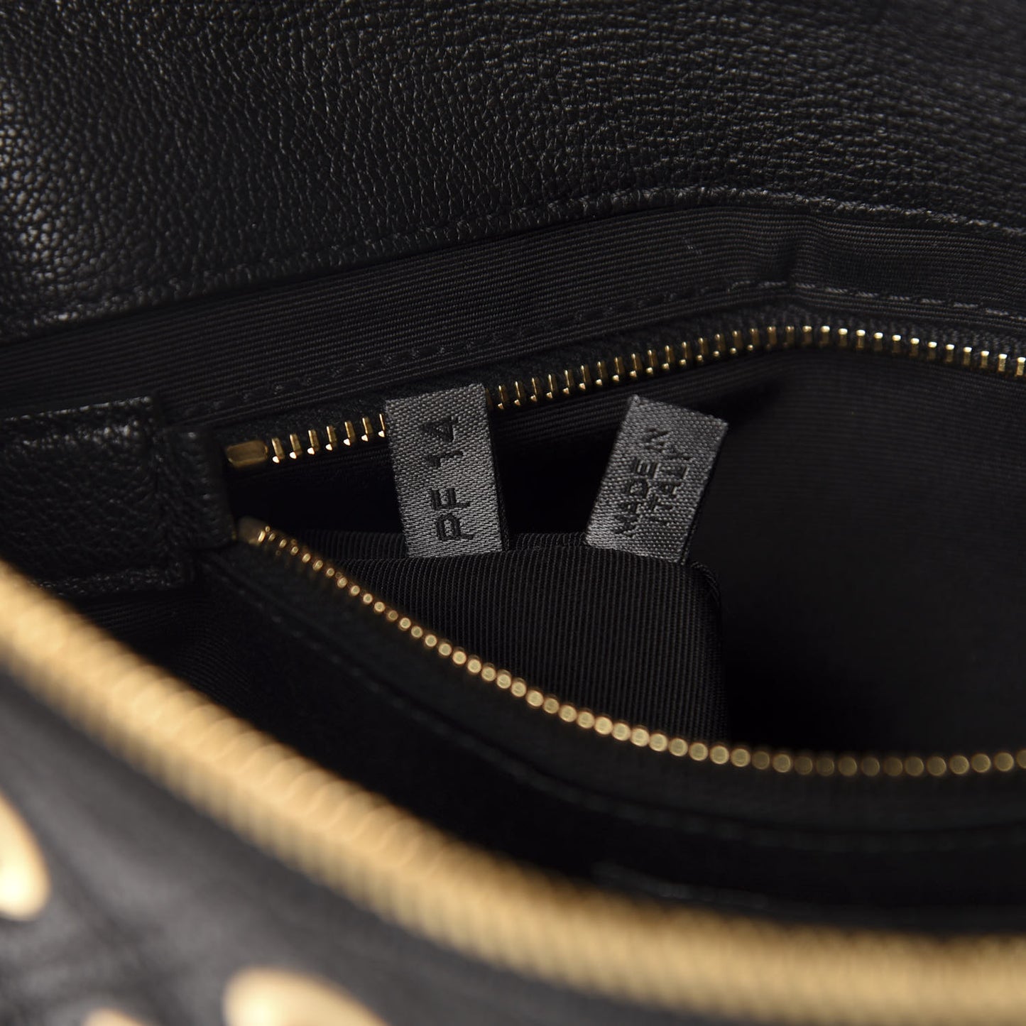 Goatskin Quilted Grommet Small Nomad Hobo Black