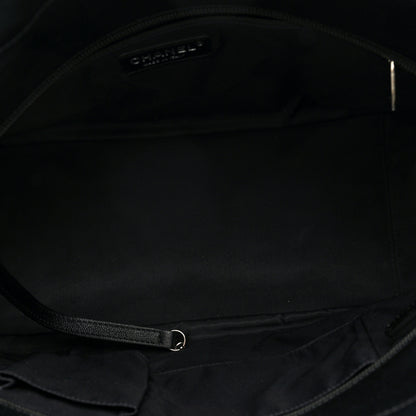 Chanel Coated Canvas Quilted Large Paris Biarritz Tote Black 5 of 10