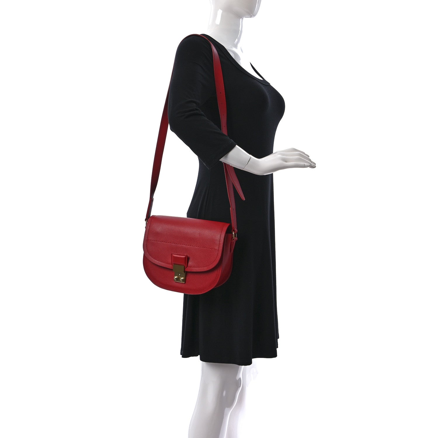 3.1 Phillip Lim Calfskin Mini Pashli Saddle Belt Bag Red 2 of 9