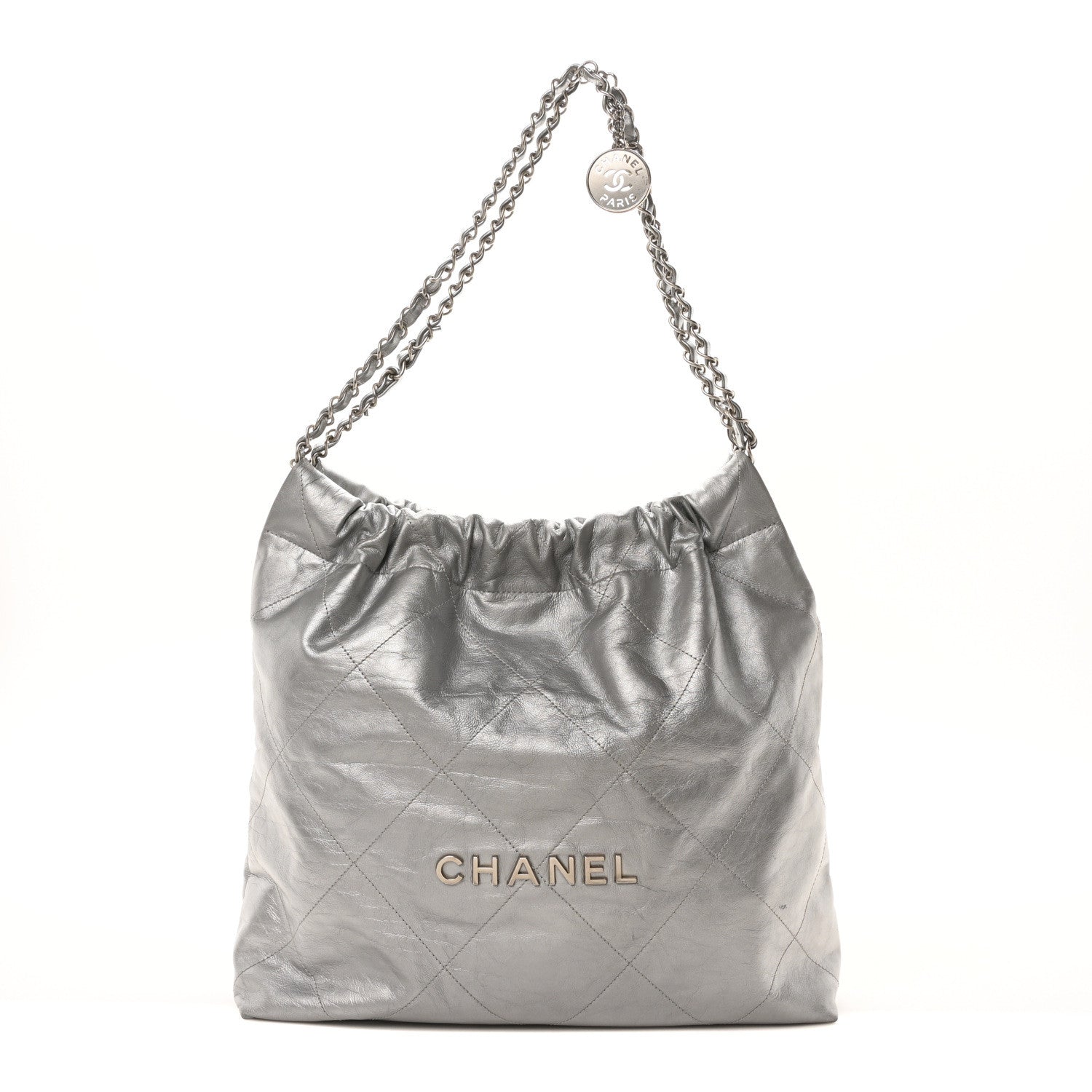 Chanel Metallic Calfskin Quilted Chanel 22 Silver 1 of 10