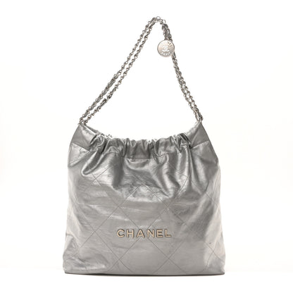 Chanel Metallic Calfskin Quilted Chanel 22 Silver 1 of 10