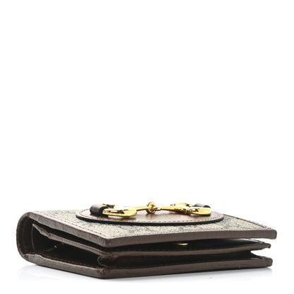 Gucci GG Supreme Monogram Horsebit 1955 Card Case Wallet Beige Ebony Brown Sugar 4 of 8