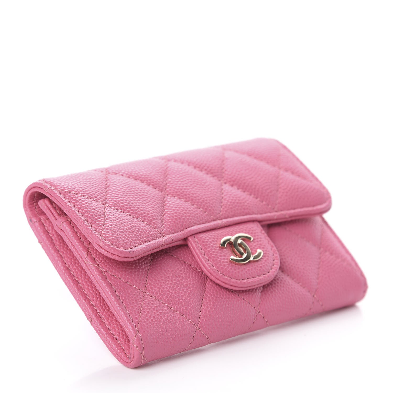 Chanel Caviar Quilted Flap Card Holder Pink 3 of 7
