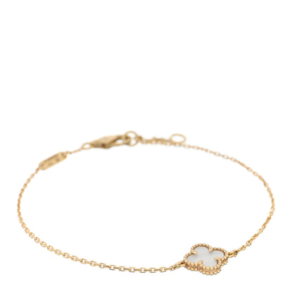 Van Cleef & Arpels 18K Yellow Gold Mother of Pearl Sweet Alhambra Bracelet 1 of 4