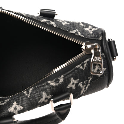Louis Vuitton X NIGO Taurillon Monogram Denim Drip Keepall XS Black 4 of 8