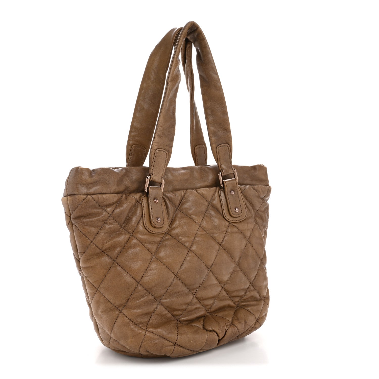 Chanel Lambskin Quilted Cloudy Bundle North South Tote Beige 3 of 14