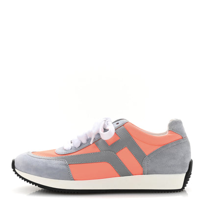 Hermes Suede Goatskin Technical Canvas Epsom Chris Sneakers 38 1 of 10