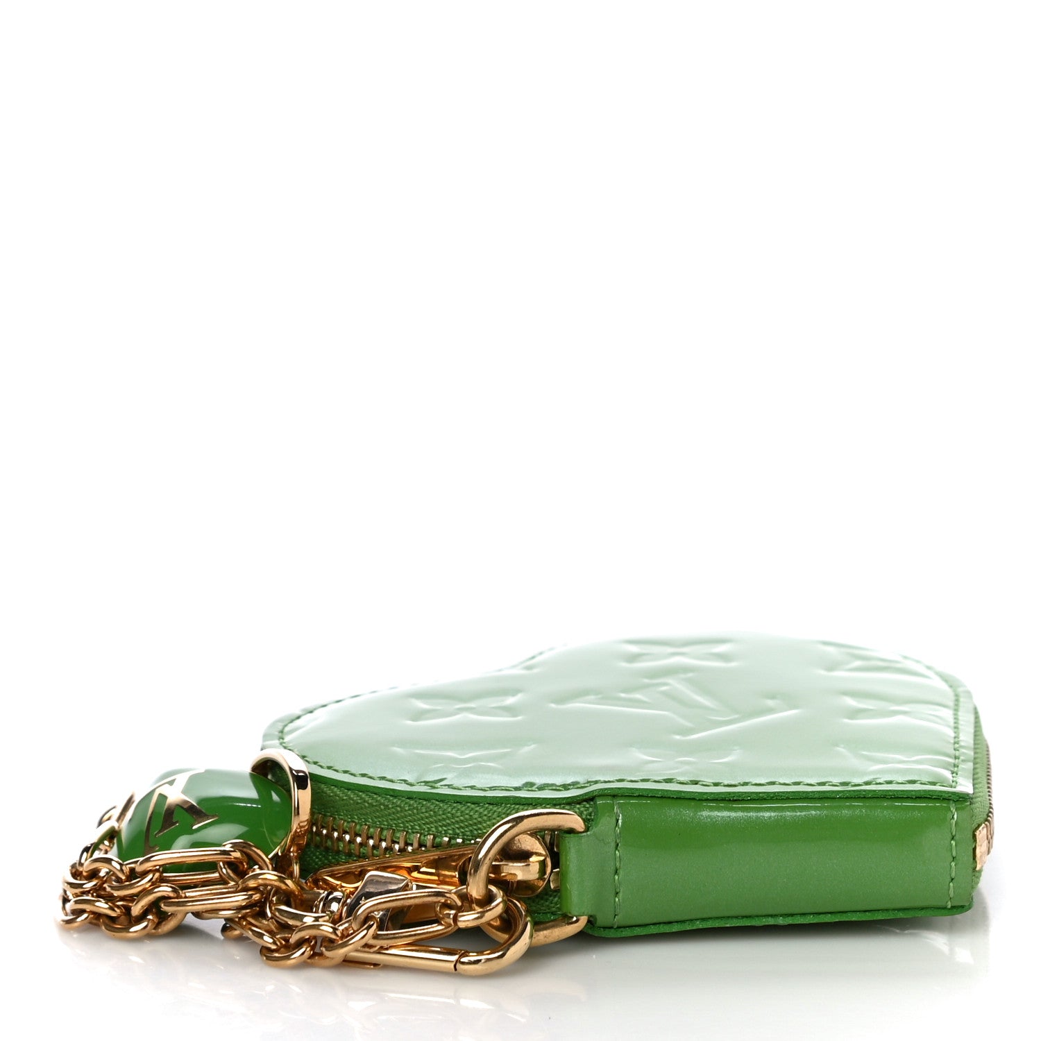 Louis Vuitton Vernis Heart Coin Purse Vert Tonic 4 of 11