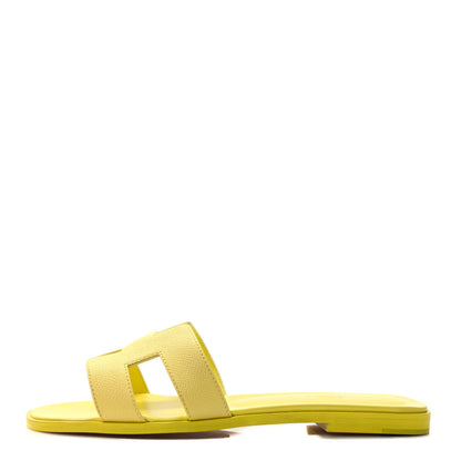 Hermes Epsom Oran Sandals 39 Jaune Curcuma 1 of 9
