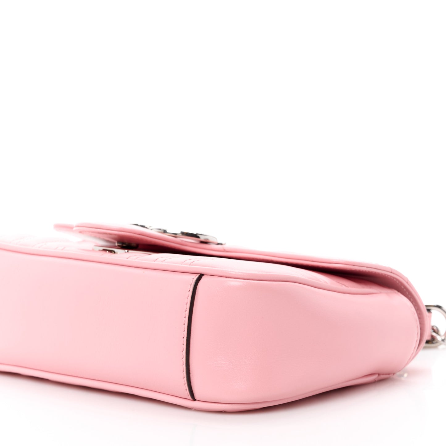 Calfskin Matelasse Mini GG Marmont Shoulder Bag Wild Rose